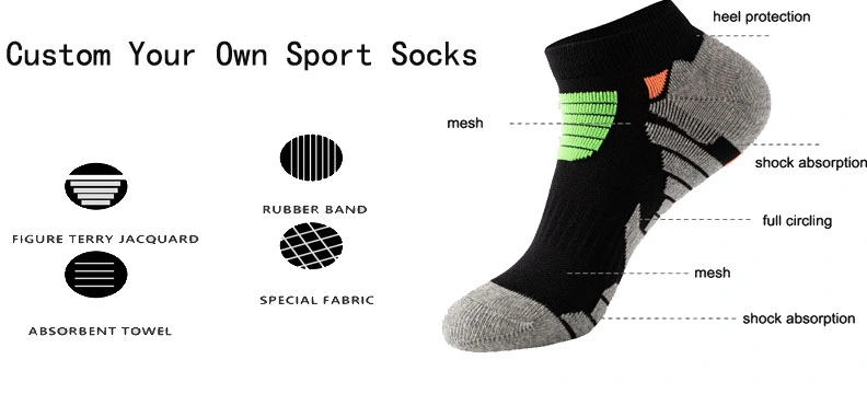 Custom Best Cushioned Athletic Performance Ankle Men Sports Running Socks